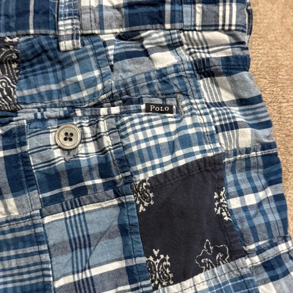 Polo Ralph Lauren Mens Blue Patchwork India Madras Classic Fit 9 Shorts 38